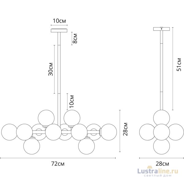 Люстра на штанге Arte Lamp Bolla-piccolo A3988SP-12AB Люстра на штанге Arte Lamp Bolla-piccolo A3988SP-12AB