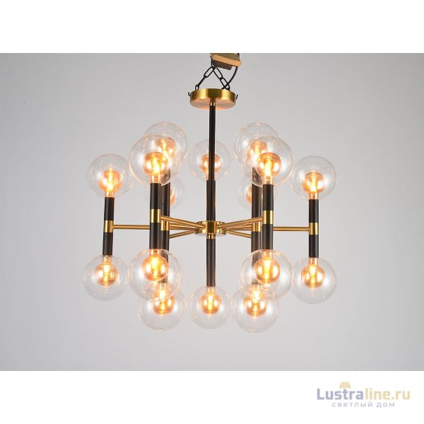 Люстра на штанге Elvan LU-7630/18-G9-GlBkCl Люстра на штанге Elvan LU-7630/18-G9-GlBkCl