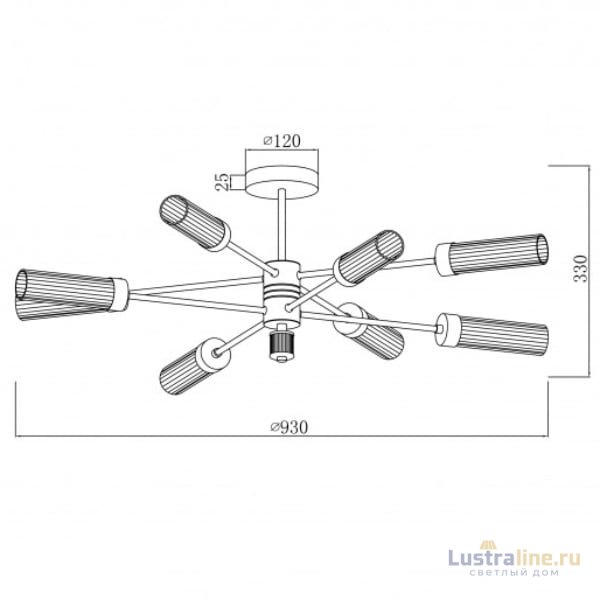 Люстра на штанге iLamp Evolution 15609-8 AN+CL Люстра на штанге iLamp Evolution 15609-8 AN+CL