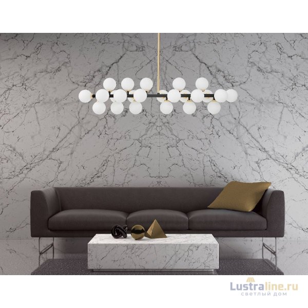 Люстра на штанге Lumina Deco Marsiada LDP 6033-24 BK+GD