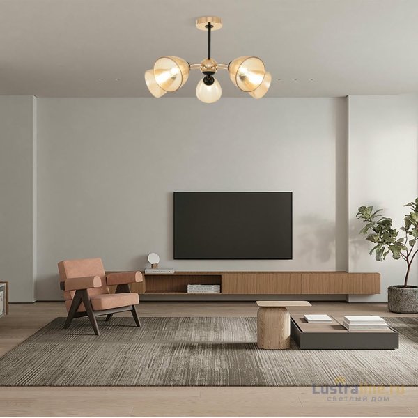 Люстра на штанге Arte Milano Napoli 329007/5 GD.BK Люстра на штанге Arte Milano Napoli 329007/5 GD.BK