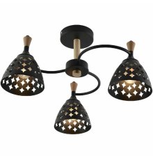 Люстра на штанге Reluce 01515-0.3-03 BK+WOOD