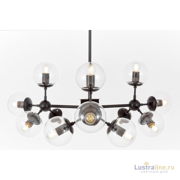 Люстра на штанге Lumina Deco Zodiak LDP 160-12 BK+PR