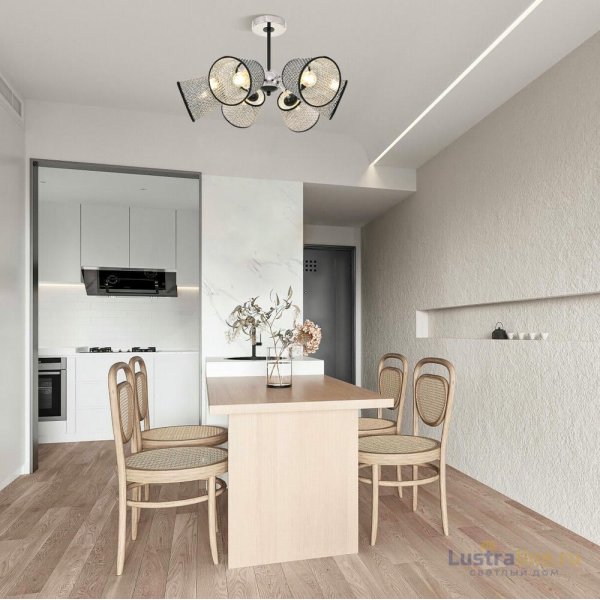 Люстра на штанге Arte Milano Napoli 320007/3+3 CR.BK Люстра на штанге Arte Milano Napoli 320007/3+3 CR.BK