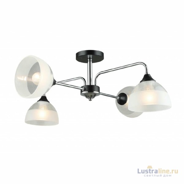 Люстра на штанге IMEX MD.4196-4-S-CH+BK Люстра на штанге IMEX MD.4196-4-S-CH+BK