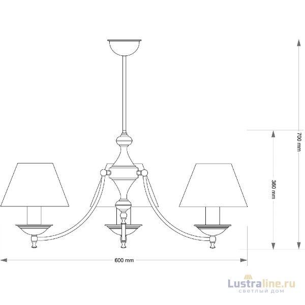 Люстра на штангера Kutek San Marino Lampshade SAN-ZW-3(P/A)CR