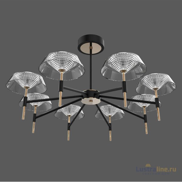 Люстра на штанге DeLight Collection MD21001018-8A black/gold