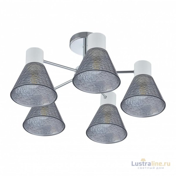 Люстра на штанге Arte Milano Napoli 322408/5 CR+WH Люстра на штанге Arte Milano Napoli 322408/5 CR+WH