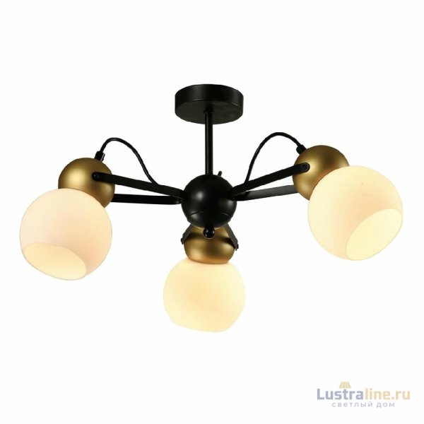 Люстра на штанге IMEX Cleo MD.22438-3-S-BK+GD Люстра на штанге IMEX Cleo MD.22438-3-S-BK+GD