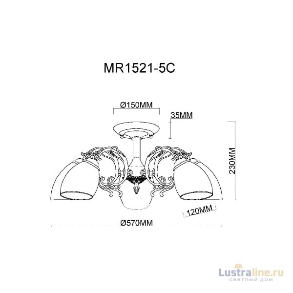 Люстра на штанге MyFar Biene MR1521-5C Люстра на штанге MyFar Biene MR1521-5C