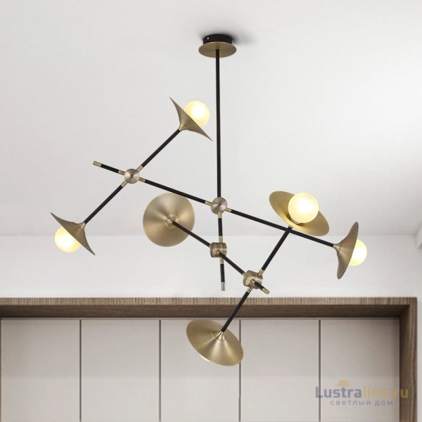 Люстра на штанге Delight Collection 9256P/6 gold Люстра на штанге Delight Collection 9256P/6 gold
