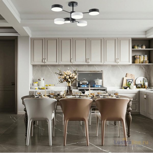 Люстра на штанге Arte Milano Ferrara 250906/6B Bk/Wh Люстра на штанге Arte Milano Ferrara 250906/6B Bk/Wh