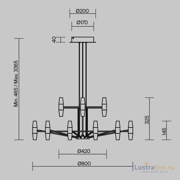 Подвесная люстра Maytoni Arana MOD401PL-L108BS3K