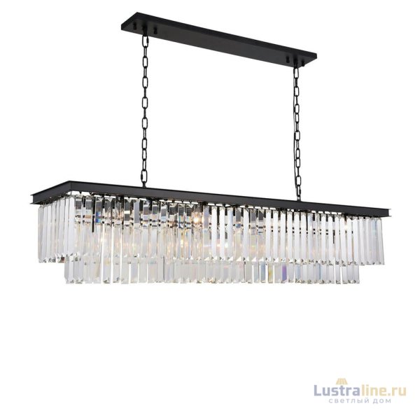 Подвесная люстра Delight Collection 1920s Odeon KR0387P-12C/P black/clear