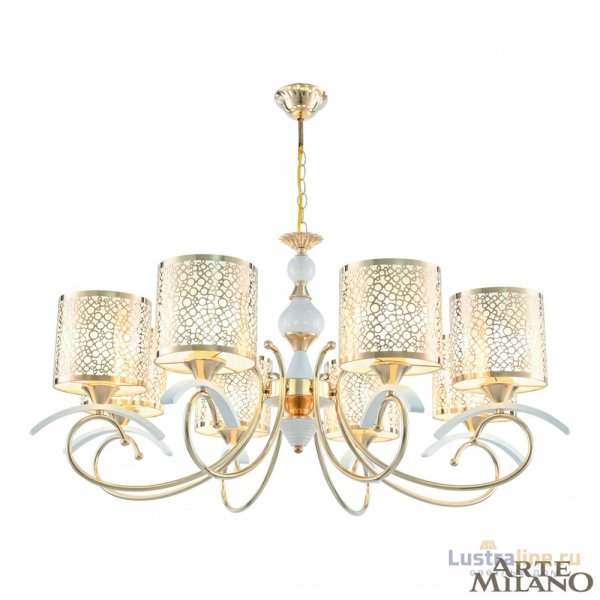 Подвесная люстра Arte Milano Florentia-9787 309787/8 Wh/Gd Подвесная люстра Arte Milano Florentia-9787 309787/8 Wh/Gd