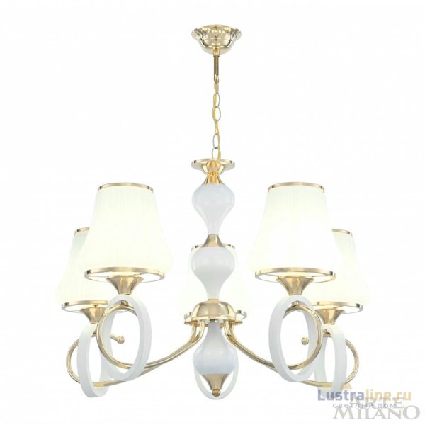 Подвесная люстра Arte Milano Florentia-2387 302387/5 Wh/Gd Подвесная люстра Arte Milano Florentia-2387 302387/5 Wh/Gd