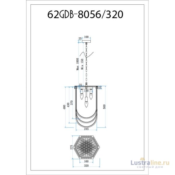Подвесная люстра Garda Decor 62GDM-8056-320