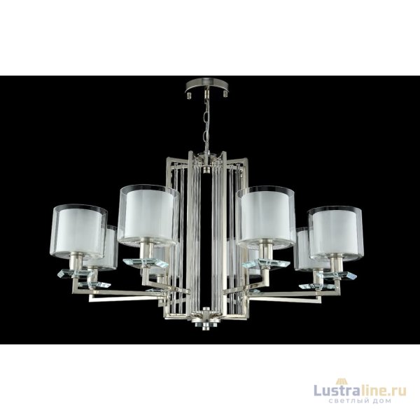 Подвесная люстра Crystal Lux Nicolas NICOLAS SP-PL8 NICKEL/WHITE Подвесная люстра Crystal Lux Nicolas NICOLAS SP-PL8 NICKEL/WHITE