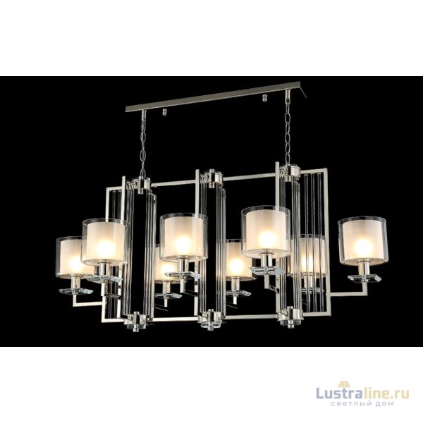 Подвесная люстра Crystal Lux Nicolas NICOLAS SP8 L1000 NICKEL/WHITE