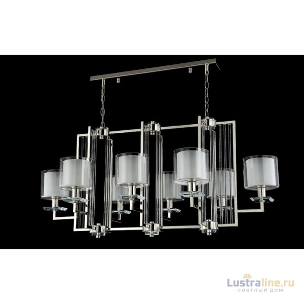 Подвесная люстра Crystal Lux Nicolas NICOLAS SP8 L1000 NICKEL/WHITE