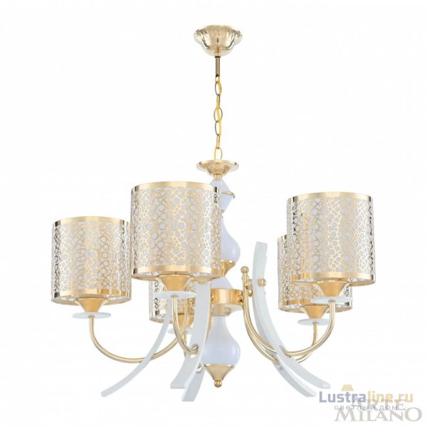 Подвесная люстра Arte Milano Florentia-6067 306067/5 Wh/Gd Подвесная люстра Arte Milano Florentia-6067 306067/5 Wh/Gd