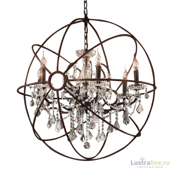 Подвесная люстра Delight Collection Foucault S Orb 5014-D6 rusty
