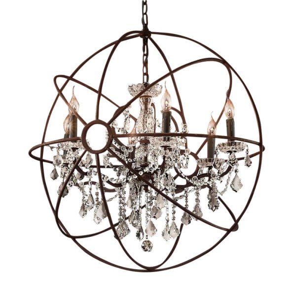 Подвесная люстра Delight Collection Foucault S Orb 5014-D6 rusty