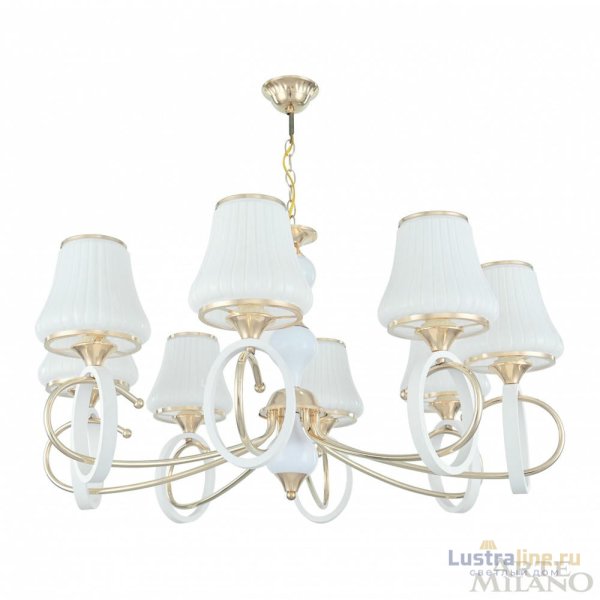 Подвесная люстра Arte Milano Florentia-2387 302387/8 Wh/Gd Подвесная люстра Arte Milano Florentia-2387 302387/8 Wh/Gd