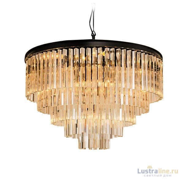 Подвесная люстра Delight Collection 1920s Odeon KR0387P-10A black/amber Подвесная люстра Delight Collection 1920s Odeon KR0387P-10A black/amber