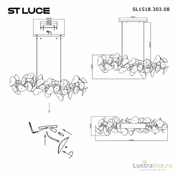 Подвесная люстра ST Luce Dahlia SL1518.303.08 Подвесная люстра ST Luce Dahlia SL1518.303.08