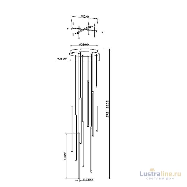 Подвесная люстра Maytoni Light stick MOD236PL-L54BS3K