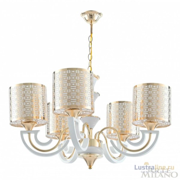 Подвесная люстра Arte Milano Florentia-8857 308857/5 Wh/Gd Подвесная люстра Arte Milano Florentia-8857 308857/5 Wh/Gd