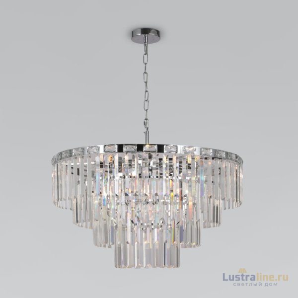 Подвесная люстра Eurosvet Elegante 10130/10 хром/прозрачный хрусталь Strotskis a060641 Подвесная люстра Eurosvet Elegante 10130/10 хром/прозрачный хрусталь Strotskis a060641