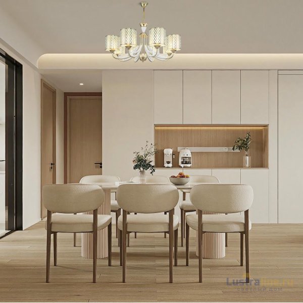 Подвесная люстра Arte Milano Florentia-3387 303387/8 Wh/Gd Подвесная люстра Arte Milano Florentia-3387 303387/8 Wh/Gd