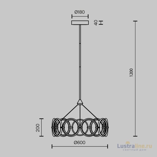 Подвесная люстра Maytoni Link MOD357PL-L40BS3K
