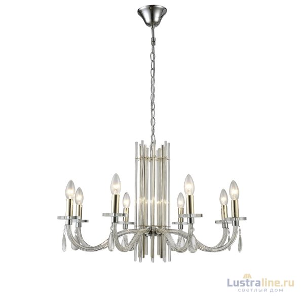 Подвесная люстра Crystal Lux AURELIO SP8 GOLD+CHROME/TRANSPARENT Подвесная люстра Crystal Lux AURELIO SP8 GOLD+CHROME/TRANSPARENT