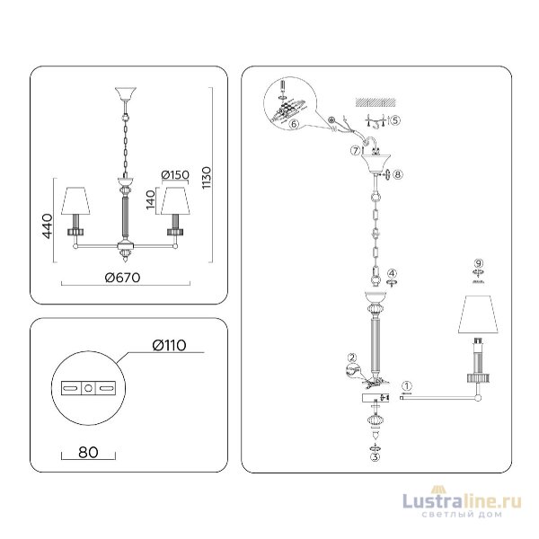 Подвесная люстра Ambrella Light High Light Heigh Light LH71001 Подвесная люстра Ambrella Light High Light Heigh Light LH71001