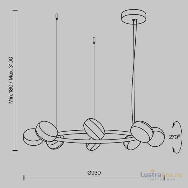 Подвесная люстра Maytoni Mind MOD299PL-L80BC3K