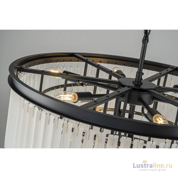 Подвесная люстра Delight Collection 1920s Odeon KR0387P-10A black/frost