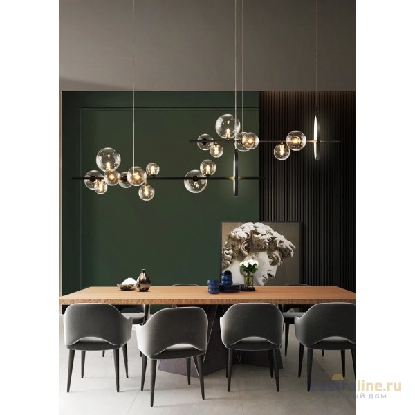 Подвесная люстра Delight Collection Art Deco Bubble KG1233P-10 black/clear Подвесная люстра Delight Collection Art Deco Bubble KG1233P-10 black/clear