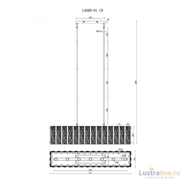 Подвесная люстра iLamp Panorama L4688-91 CR