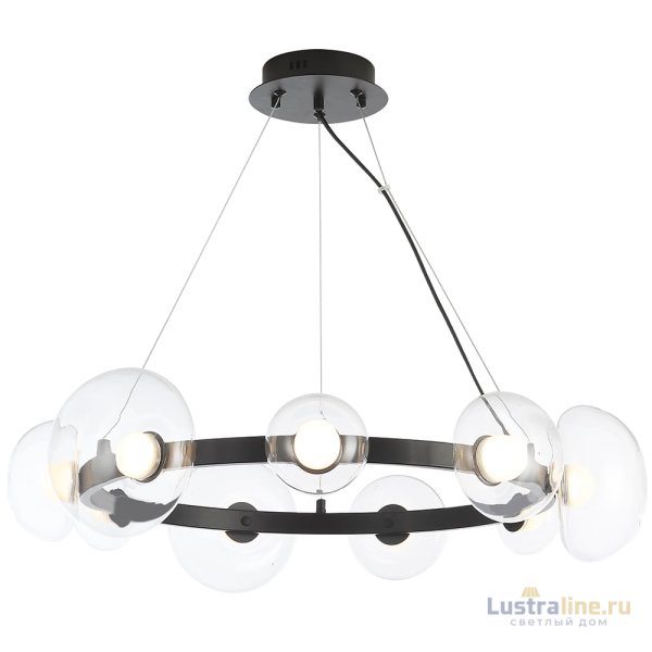 Подвесная люстра Crystal Lux BOSQUE SP9 BLACK/TRANSPARENT