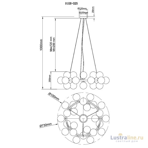 Подвесная люстра Garda Decor 91GH-025