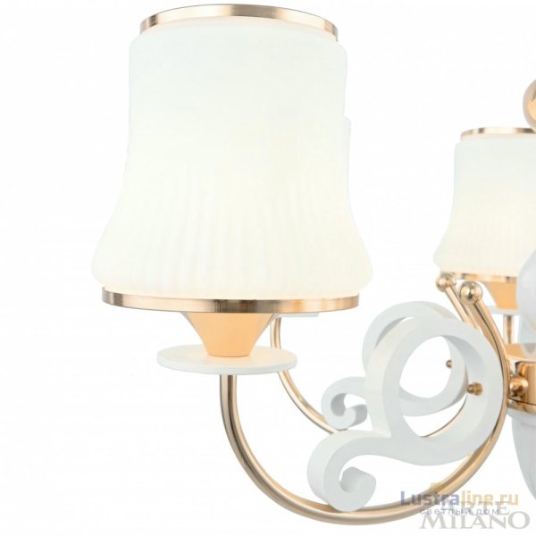 Подвесная люстра Arte Milano Florentia-1097 301097/8 Wh/Gd Подвесная люстра Arte Milano Florentia-1097 301097/8 Wh/Gd
