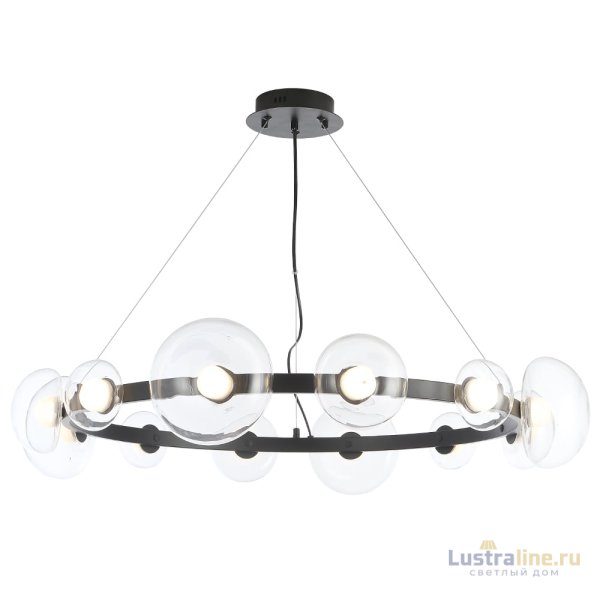 Подвесная люстра Crystal Lux BOSQUE SP12 BLACK/TRANSPARENT