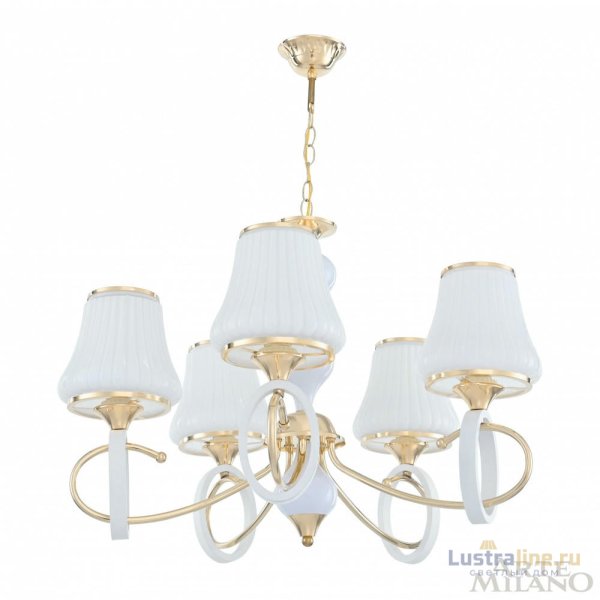 Подвесная люстра Arte Milano Florentia-2387 302387/5 Wh/Gd Подвесная люстра Arte Milano Florentia-2387 302387/5 Wh/Gd