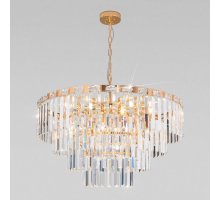 Подвесная люстра Eurosvet Elegante 10130/10 золото/прозрачный хрусталь Strotskis a060643
