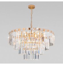 Подвесная люстра Eurosvet Elegante 10130/10 золото/прозрачный хрусталь Strotskis a060643