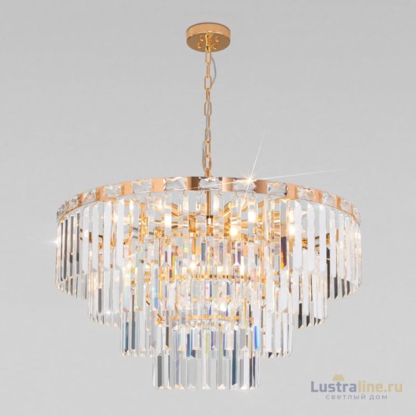 Подвесная люстра Eurosvet Elegante 10130/10 золото/прозрачный хрусталь Strotskis a060643 Подвесная люстра Eurosvet Elegante 10130/10 золото/прозрачный хрусталь Strotskis a060643
