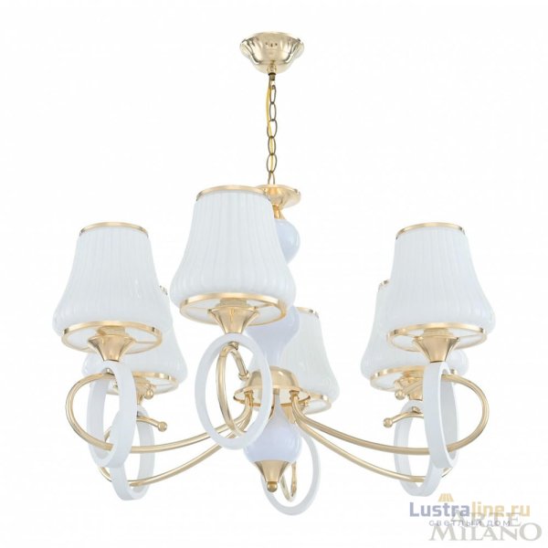 Подвесная люстра Arte Milano Florentia-2387 302387/6 Wh/Gd Подвесная люстра Arte Milano Florentia-2387 302387/6 Wh/Gd